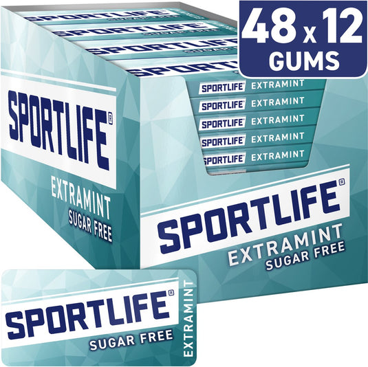 Sportlife extramint kauwgom - showdoos - doos 48 pakjes - 48x18g