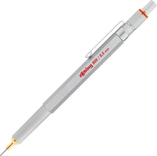 Rotring 800-vulpotlood - 0,5 mm - zilver metalen behuizing