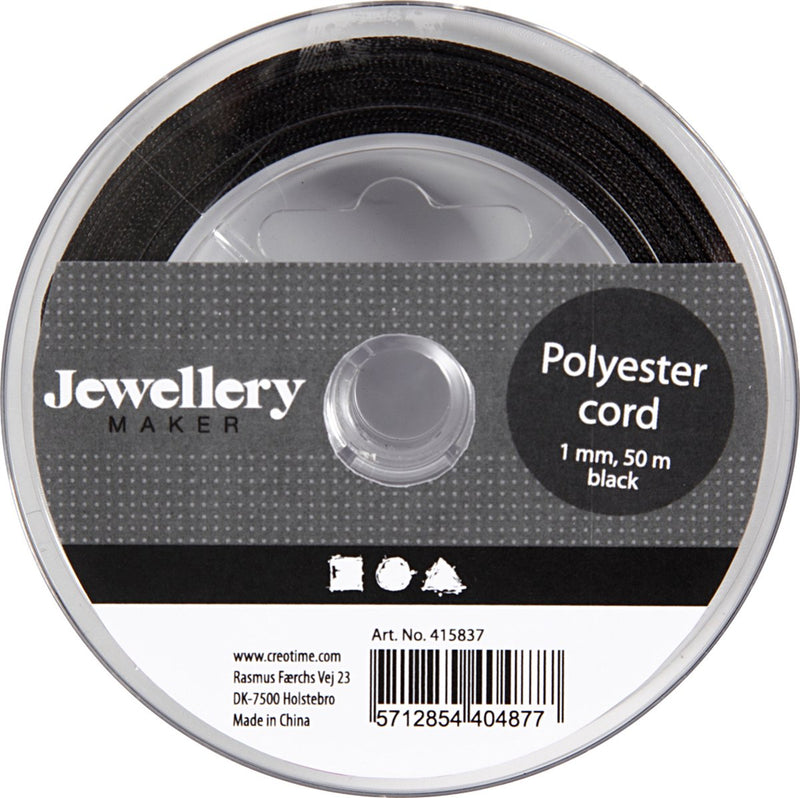 ギャラリービューアに画像をロードする, Creativ company https: www.cchobby.nl polyester-koord-dikte-1-mm-zwart-50-m-1-rol
