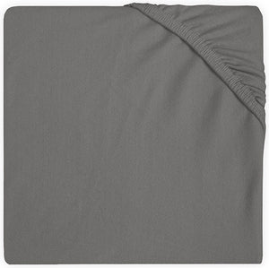 Jollein - baby hoeslaken boxmatras jersey (storm grey) - katoen - hoeslaken baby, hoeslaken box - 75x95cm