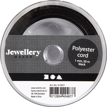Creativ company http: www.cchobby.nl polyester-koord-dikte-1-mm-zwart-50-m-1-rol