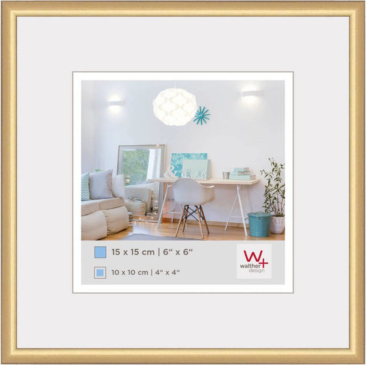 Walther new lifestyle - kunststof lijst - fotoformaat 15x15 cm - goud