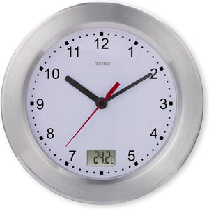 Hama badkamerklok- mauritius- wandklok - thermometer- aluminium
