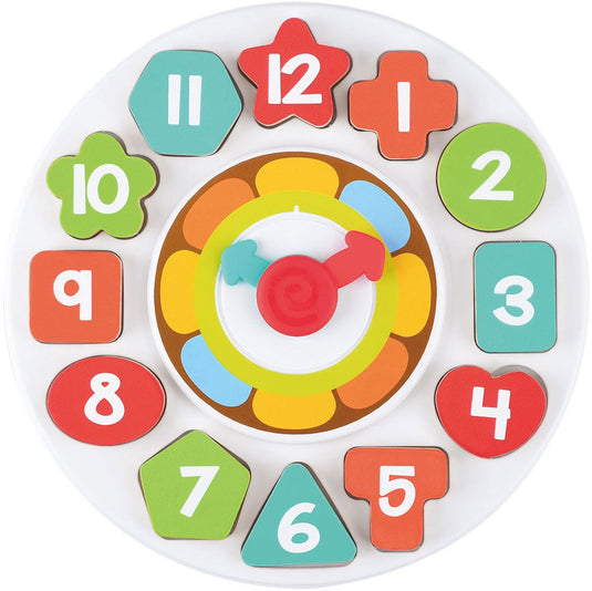 Playgo houten sorteer vormen - en leerklok - 13dlg.