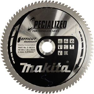 Makita afkortzaagblad voor aluminium | efficut aluminium | ø 260mm asgat 30mm 81t - e-06323