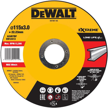 Dewalt dx7927 extreme™ doorslijpschijf metaal 115mm