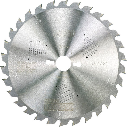 Dewalt cirkelzaagblad voor hout | extreme | ø 250mm asgat 30mm 30t - dt4321-qz