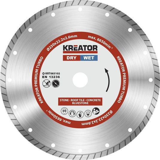 Kreator krt083102 diamantschijven set – ø230mm – universeel