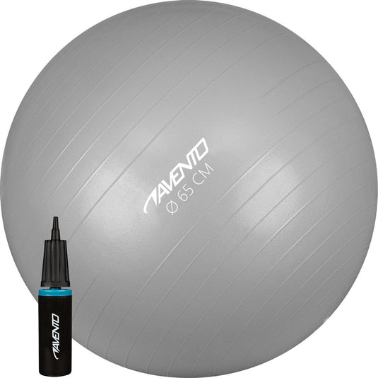 Avento fitness gymbal + pomp - ø 65cm - zilver