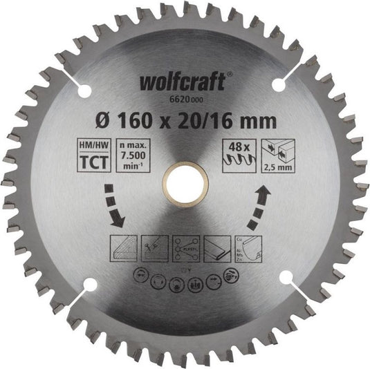 Wolfcraft - cirkelzaagblad 160 x 20 - zaagblad - serie lila nieuw - 6620000