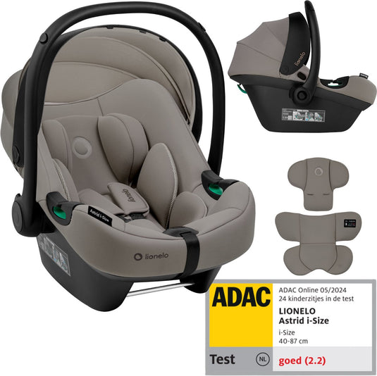 Lionelo astrid i-size autostoel – adac 5-sterren – 40-87 cm – rwf – memory foam – verstelbare hoofdsteun (7 cm) – holmbergs gordels – compatibel met isofix-base kinderwagen – i-size norm – licht veilig