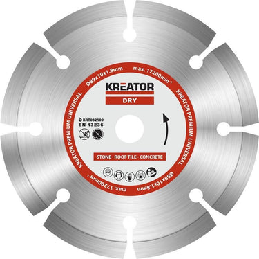Kreator krt082100 diamantschijf √ò89 mm - premium - steen beton dakpan