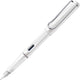 Lamy safari white vulpen - vulpen met ergonomische grip en gepolijnde stalen penpunt in schrijfdikte ef - robuust asa-kunststof - inclusief inktpatroon t 10 blauw