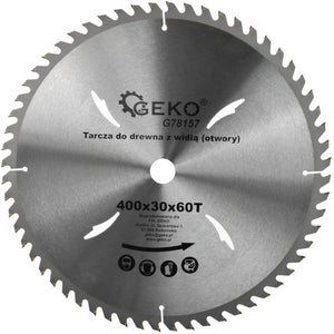 Geko cirkelzaagblad - houtbewerking - 400 mm - 60 tanden - koelgaten