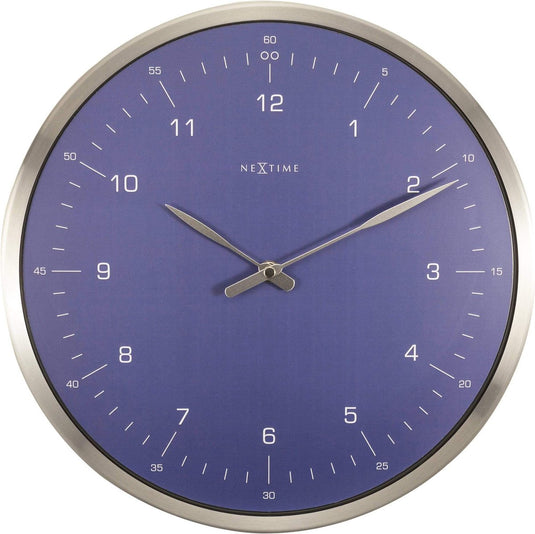 Nextime 60 minutes – wandklok – 33 cm – metaal – blauw