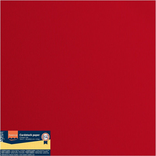 Vaessen creative florence karton - poppy - 305x305mm - ruwe textuur - 216g