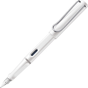 Lamy safari white vulpen - vulpen met ergonomische grip en gepolijnde stalen penpunt in schrijfdikte ef - robuust asa-kunststof - inclusief inktpatroon t 10 blauw