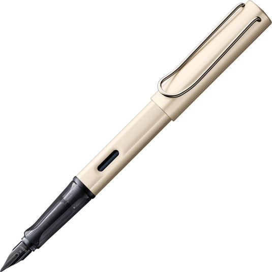 Lamy lx vulpen 058 - gemaakt van lichtgewicht aluminium in de kleur palladium - met edelmetaalveredeling en zwart glanzende pvd roestvrijstalen penpunt, inclusief t 10 inktpatroon in blauw