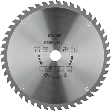 Wolfcraft - zaagtafel cirkelzaagblad 300x30mm - 48 tanden - zaagblad voor tafelzaag - 6682000