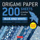 Tuttle publishing origami paper 200 sheets blue and white patterns 6 (15 cm)