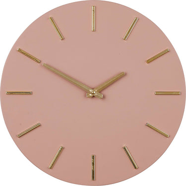 Mica decorations wandklok - roze goud - d36 cm - aluminium - muur klok - rond