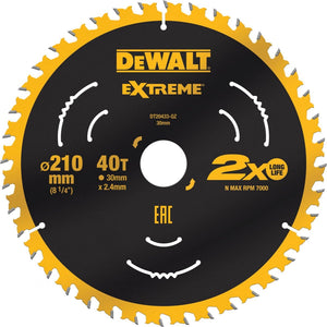 Dewalt accessoires cirkelzaagblad tct | 210x30x40t - dt20433-qz