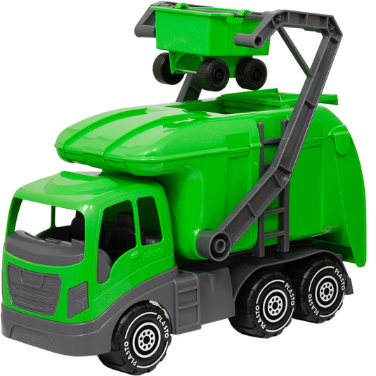 Plasto vuilniswagen groen 40 cm - speelgoedvoertuig - recycling truck - grote truck - realistisch spelen - stevig kunststof - gemaakt in finland - vanaf 1 jaar