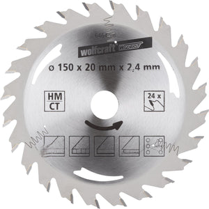 Wolfcraft - cirkelzaagblad 150x20mm - 24 tanden - zaagblad voor cirkelzaag - serie zilver - 6464000