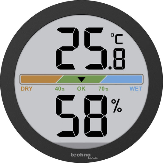 Technoline thermometer - ws 9418 - 60x60x15mm - zwart - tl-ws9418