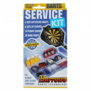 Harrows -darts service kit - 6 sets shafts - 6 sets flights- 16 fligth savers - 30 ring grips