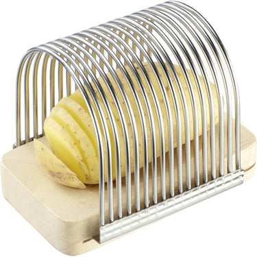 Westmark aardappel snijhulp, 14 x 9.3 x 10.3 cm, rvs, hout, 10722260
