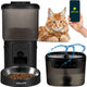 Peluvio feast voerdispenser met camera drinkfontein – 4,5l automatische voerbak kat met app – 3mp night vision – 2,5l waterfontein met filters – wifi – 5 maaltijden per dag – rvs bak – noodvoeding op batterij