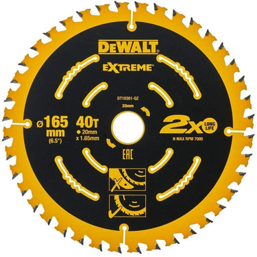 Dewalt extreme framing serie - cirkelzaagblad - 165mm - 40t - voor houtbewerking