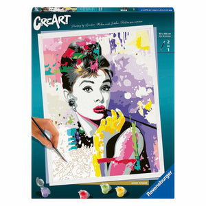 Ravensburger schilderen op nummer set - audrey hepburn canvas kunst.