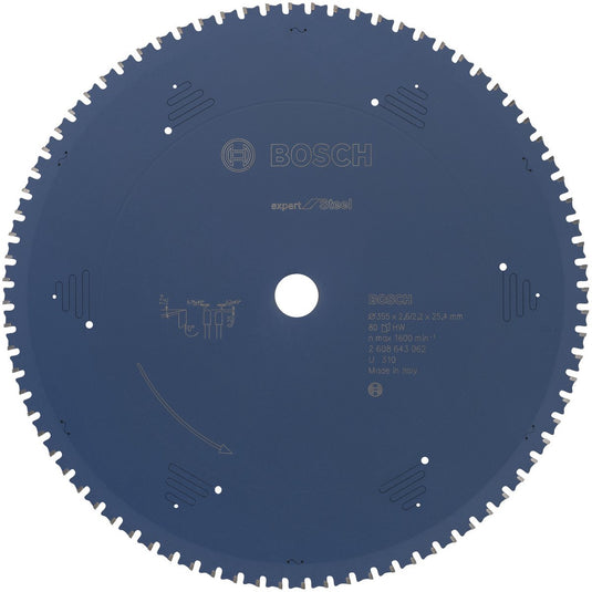 Bosch circular saw blade expert for steel 355 x 25,4 x 2,2 mm, 80