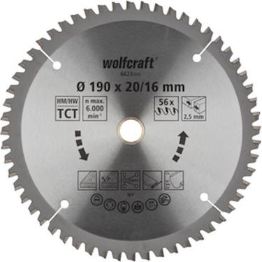 Wolfcraft - cirkelzaagblad - zaagblad 160 x 20 - serie lila - 6623000