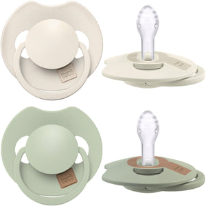Difrax lovi fopspeen dynamisch - prime - 0 tot 6 maanden - beige lichtgroen - 2 stuks