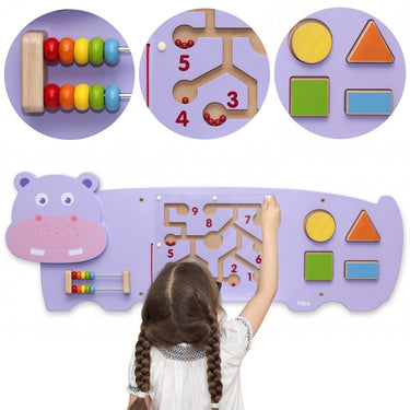 Vigatoys viga toys - nijlpaard - wandspeelbord - multi