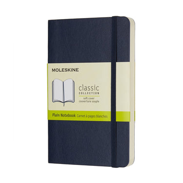 Moleskine classic notitieboek - pocket - softcover - blanco - saffier blauw