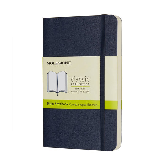 Moleskine classic notitieboek - pocket - softcover - blanco - saffier blauw