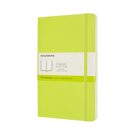 Moleskine classic notitieboek - large - softcover - blanco - citroen groen