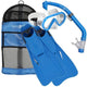 Aqua lung sport santa cruz set - snorkelset - duikbril - snorkel - kinderen - blauw - 25-31