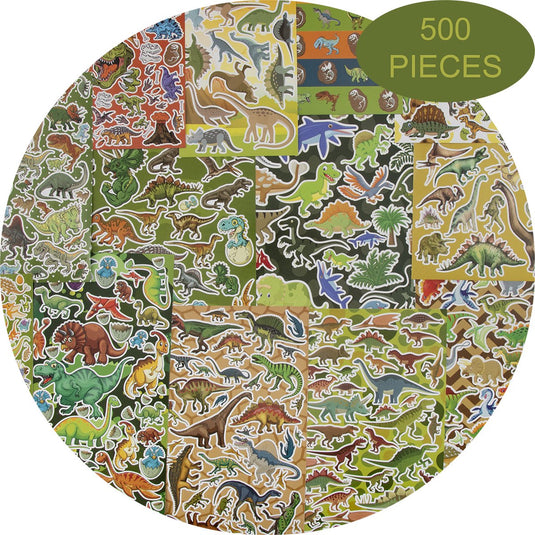 Grafix mega stickerset voor kinderen | dinosaurus stickers | stickeren | 500 stuks | dino | stickers kinderen