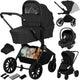 Lionelo mika plus - kinderwagen 3in1 - xxl set - incl. i-size autostoel - veelzijdig en jaarrond - grote wielen - tot 22kg - bediening met een hand - voor alle soorten terrein - accessoireset