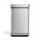 Simplehuman rechthoekige pedaalemmer - 45l - met zakkenhouder - zilver rvs