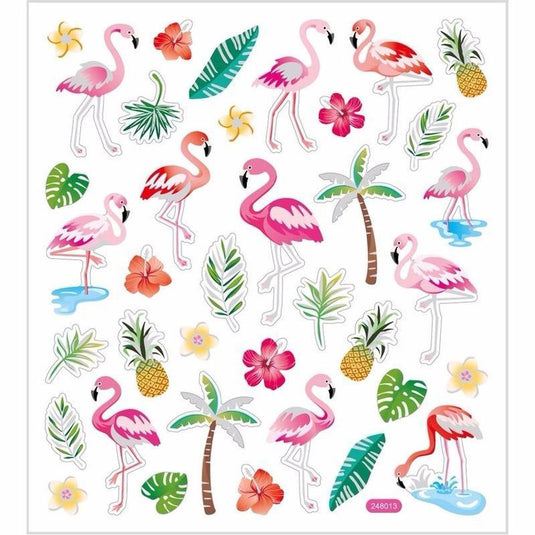 Creativ company flamingo stickervel met 37 gekleurde stickers