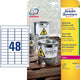 Merkloos sans marque avery ultra-sterke witte etiketten formaat 457 x 212 mm (b x h) 960 stuks 48 per blad
