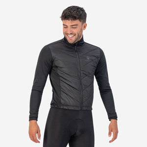 Rogelli wadded ii winter fietsjack heren - wielrenjack - winddicht - zwart - maat l