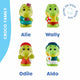 Klorofil de familie croco speelset - speelfiguren set - poppetjes familie - kinder speelgoed - aldo, odile, alie en wally - vanaf 18 maanden - 4-delig