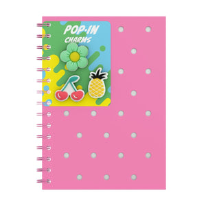 Qc colour neon pink siliconen a5 notitieboek met pins